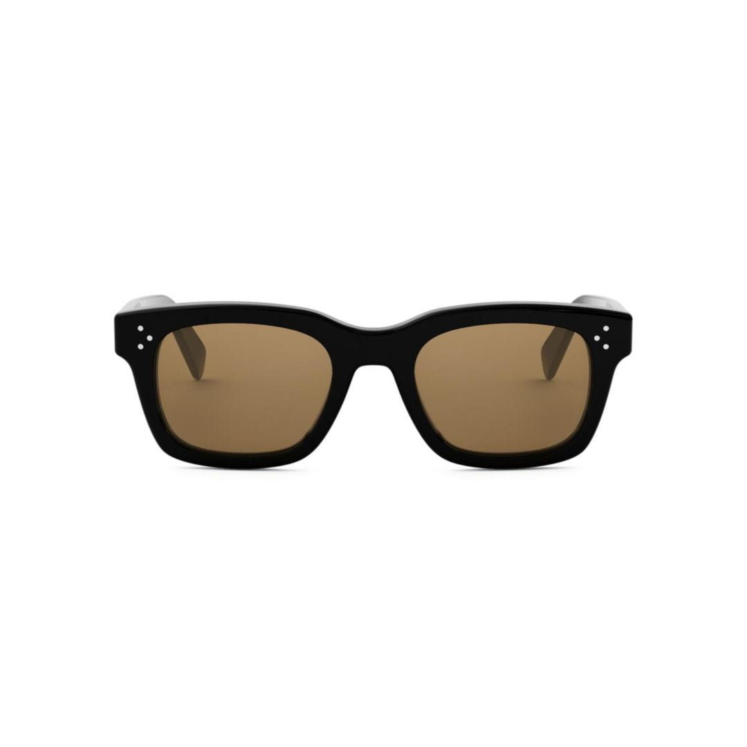 Cl40232i Glossy Black Rectangular Sunglasses