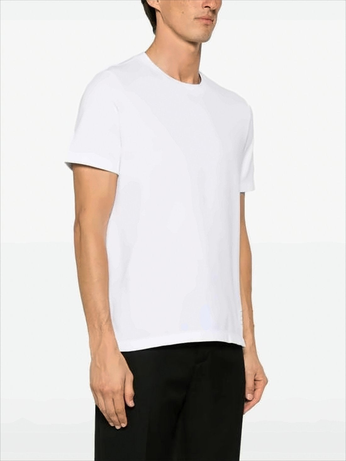 Short-Sleeve T-Shirt with Vertical Tricolor Stripe