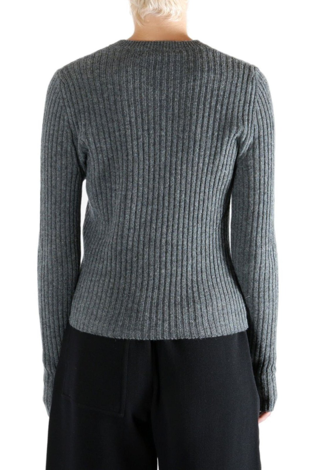 Ribbed Knit Sweater with Cropped Silhouette
