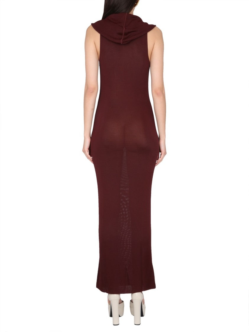 Burgundy Hooded Maxi Dress