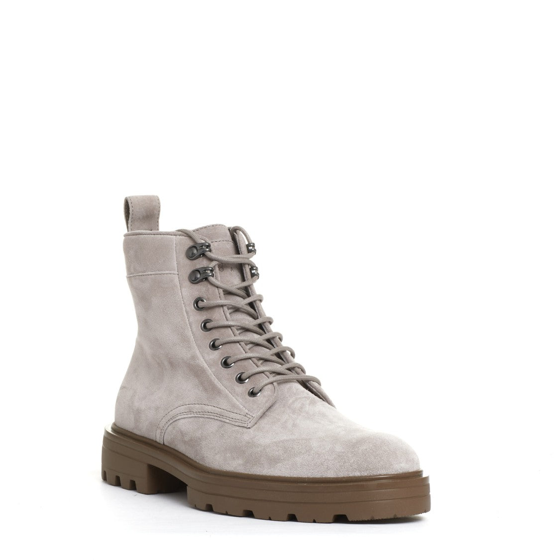 Beige Suede Lace-Up Polish