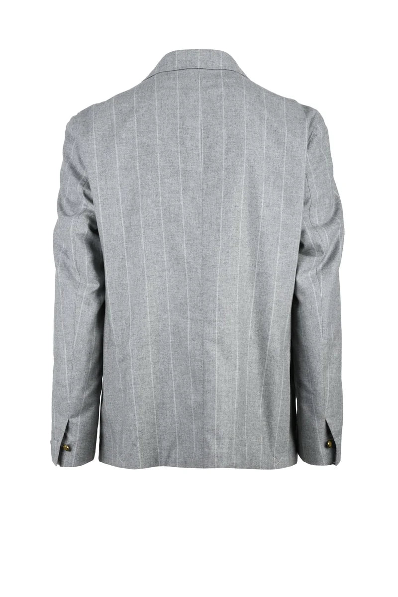 Double-Breasted Jacket Wool Silk Cashmere - Grey