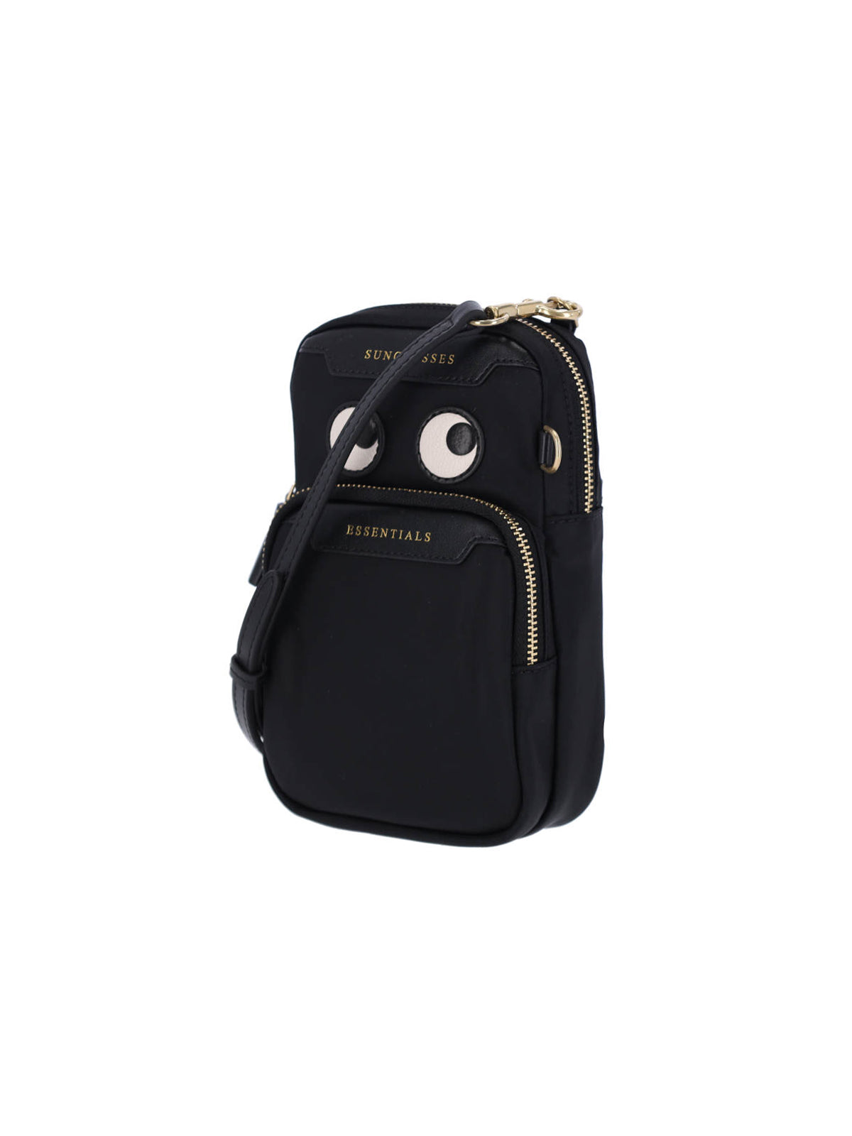 Compact Black Nylon Shoulder Bag