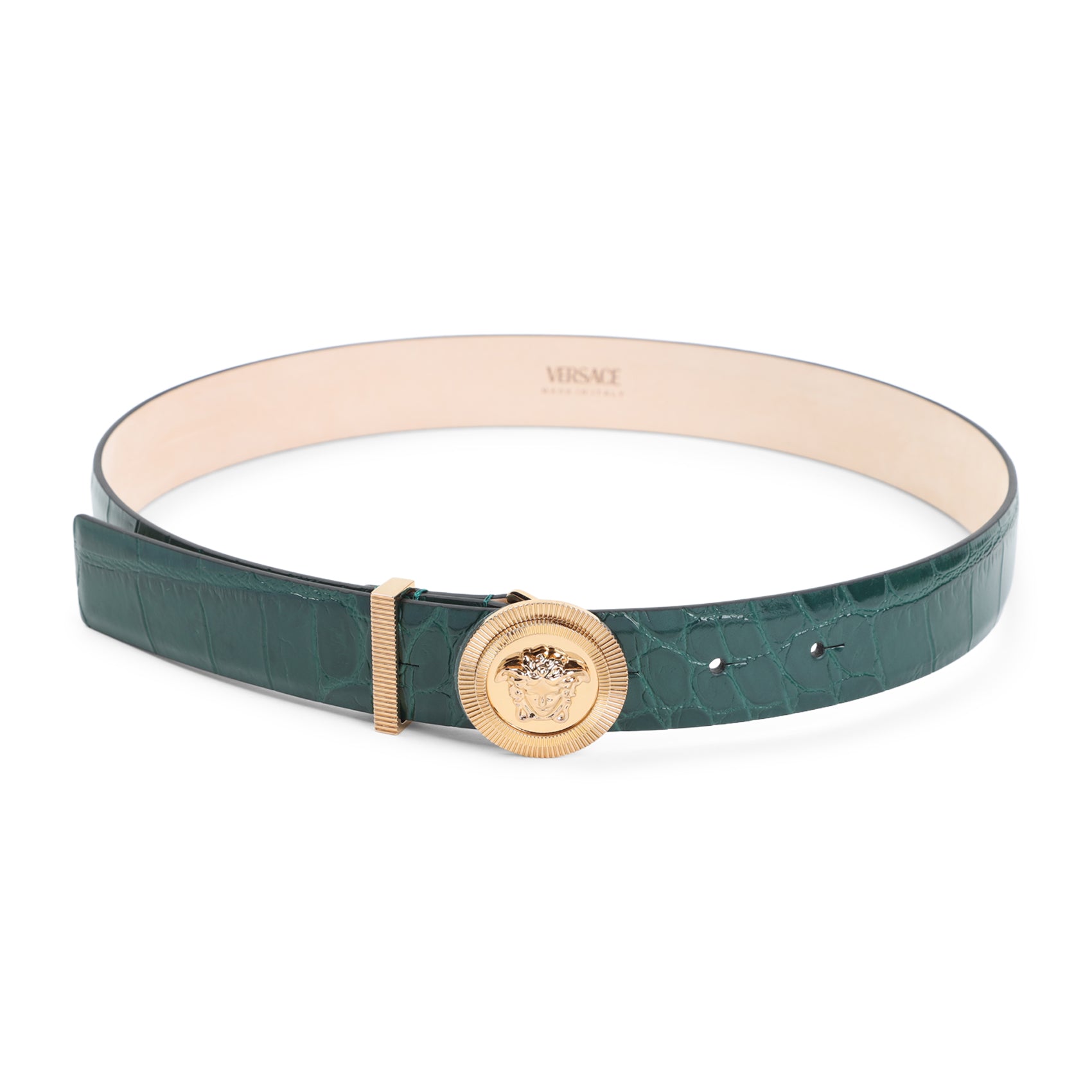 Textured Green Calf Leather Belt