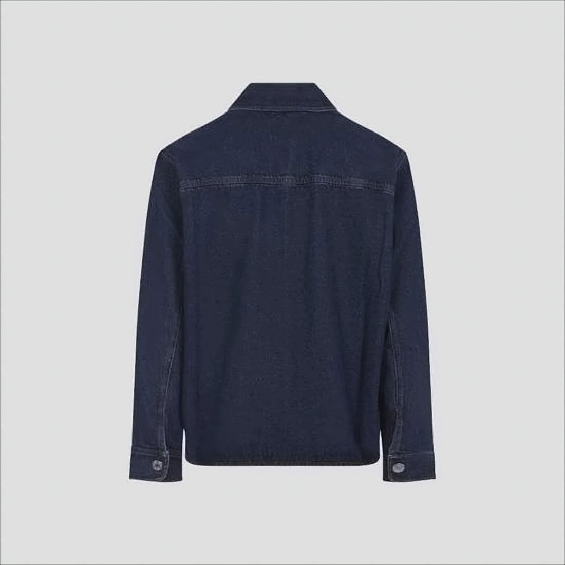 Button-Down Denim Shirt with Chest Pocket and Embroidery