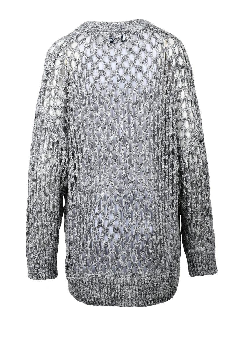 Perforated Cardigan - Grey