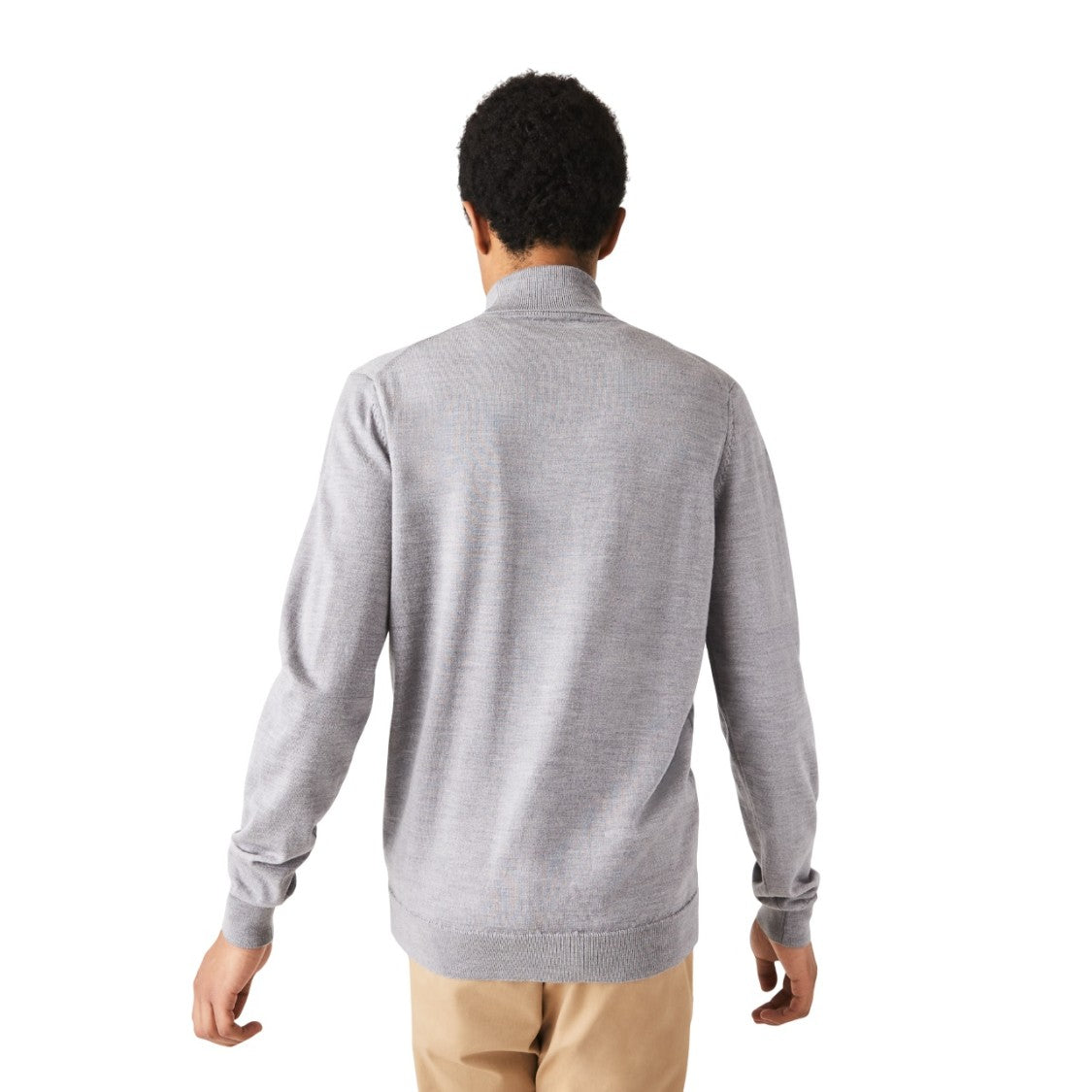 Fine-Knit Grey Sweater With Turtleneck