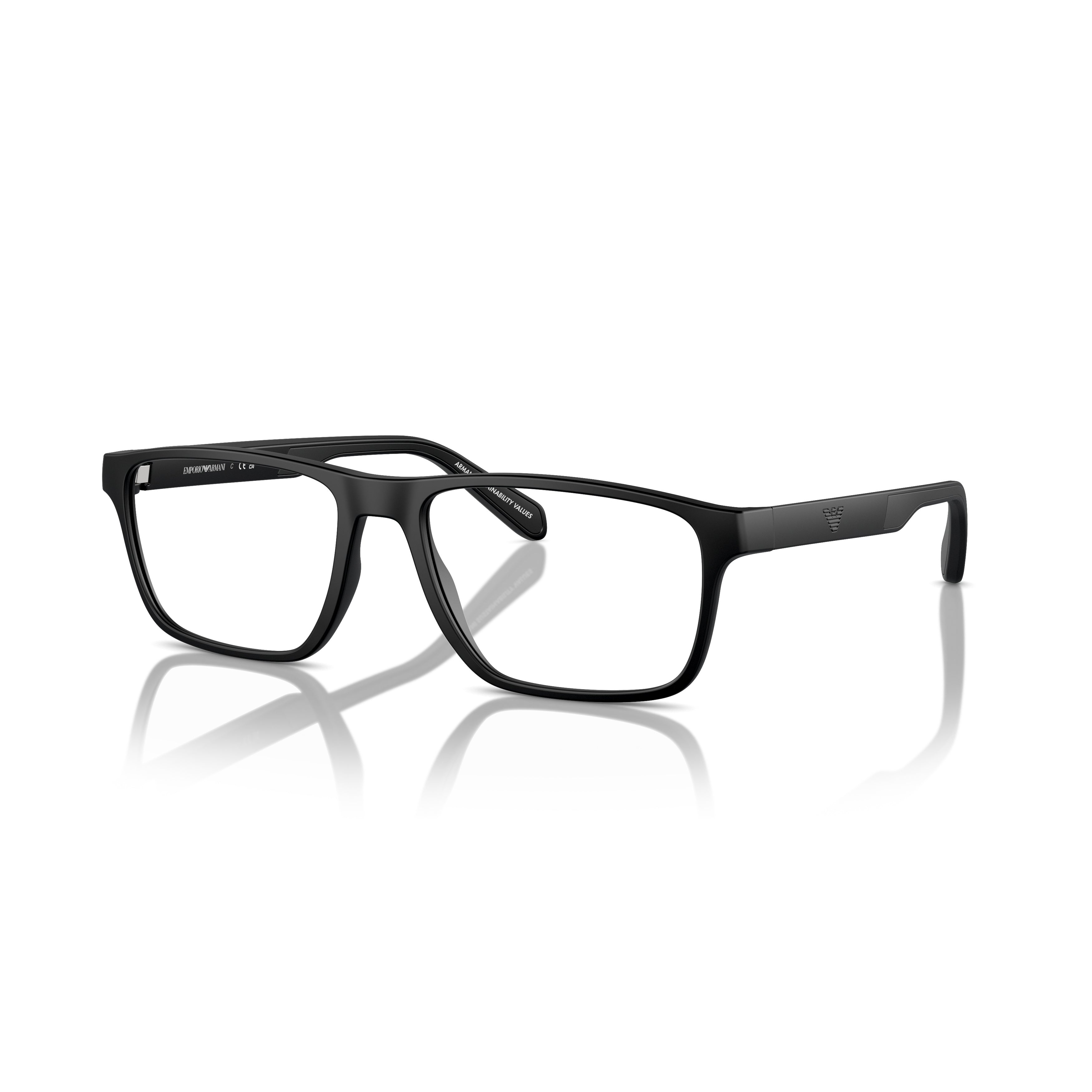 0ea3233 Rectangular Matte Black Eyeglasses with Minimalist Design