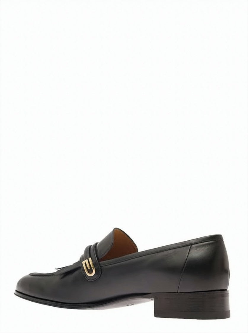 Leather Loafers With Fringe Detail