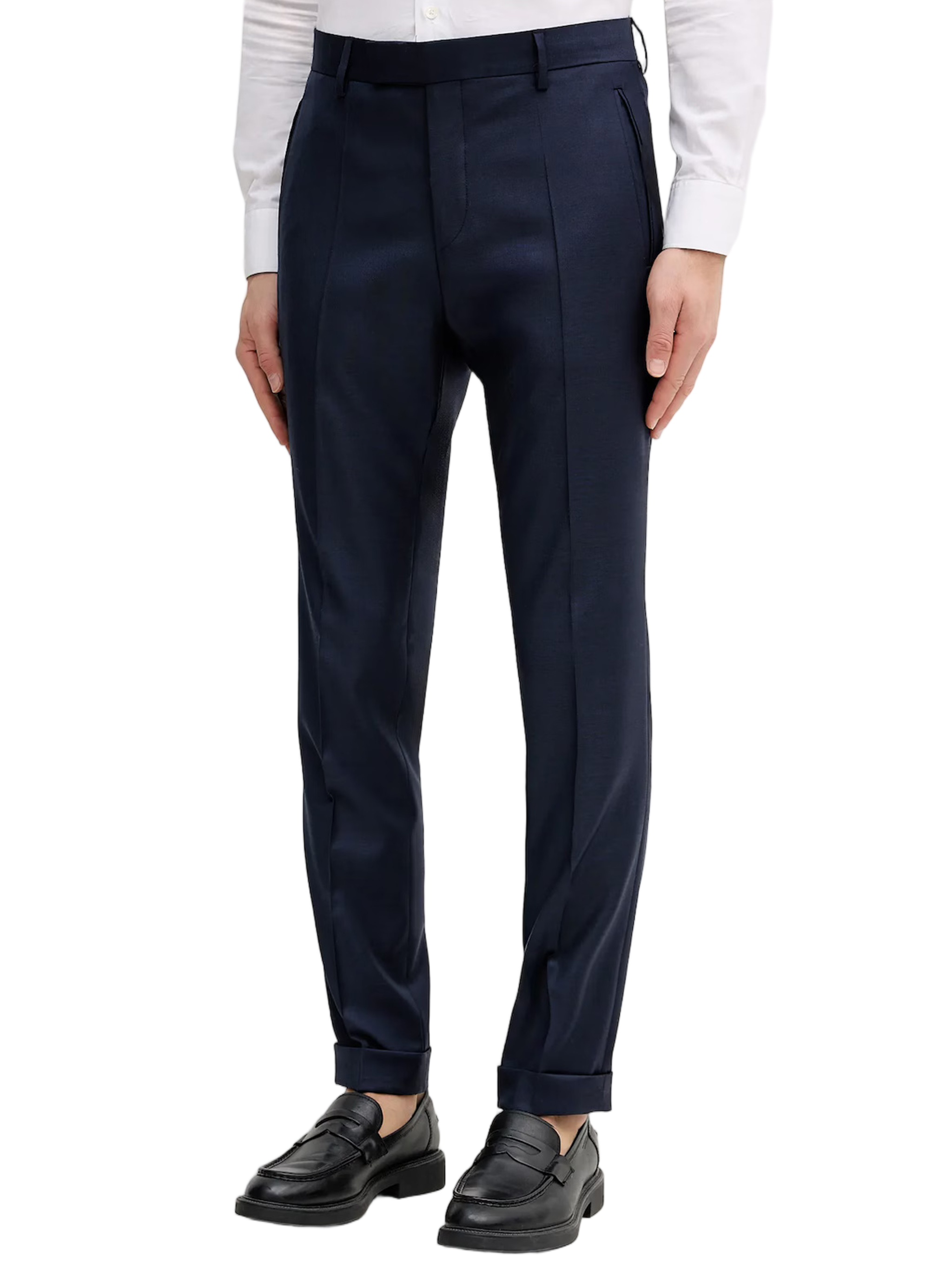 Blue Tailored Slim Two-Piece Wool Suit