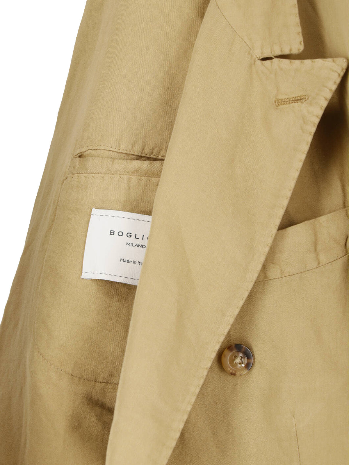 Beige Double-Breasted Cotton Linen Suit