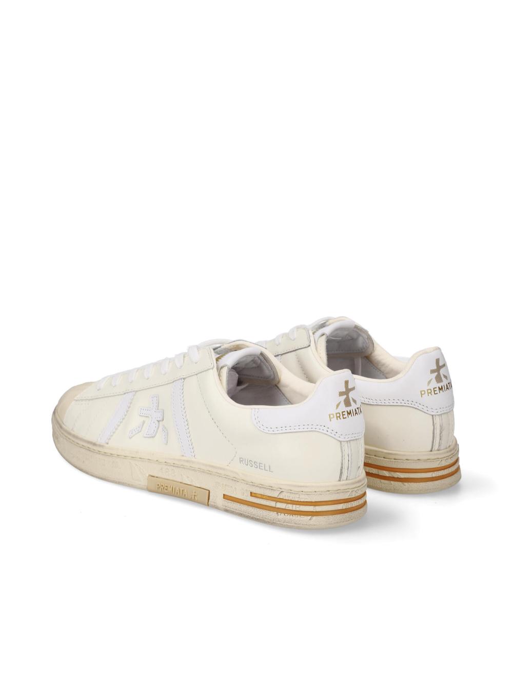Leather Logo Lace-Up Sneakers