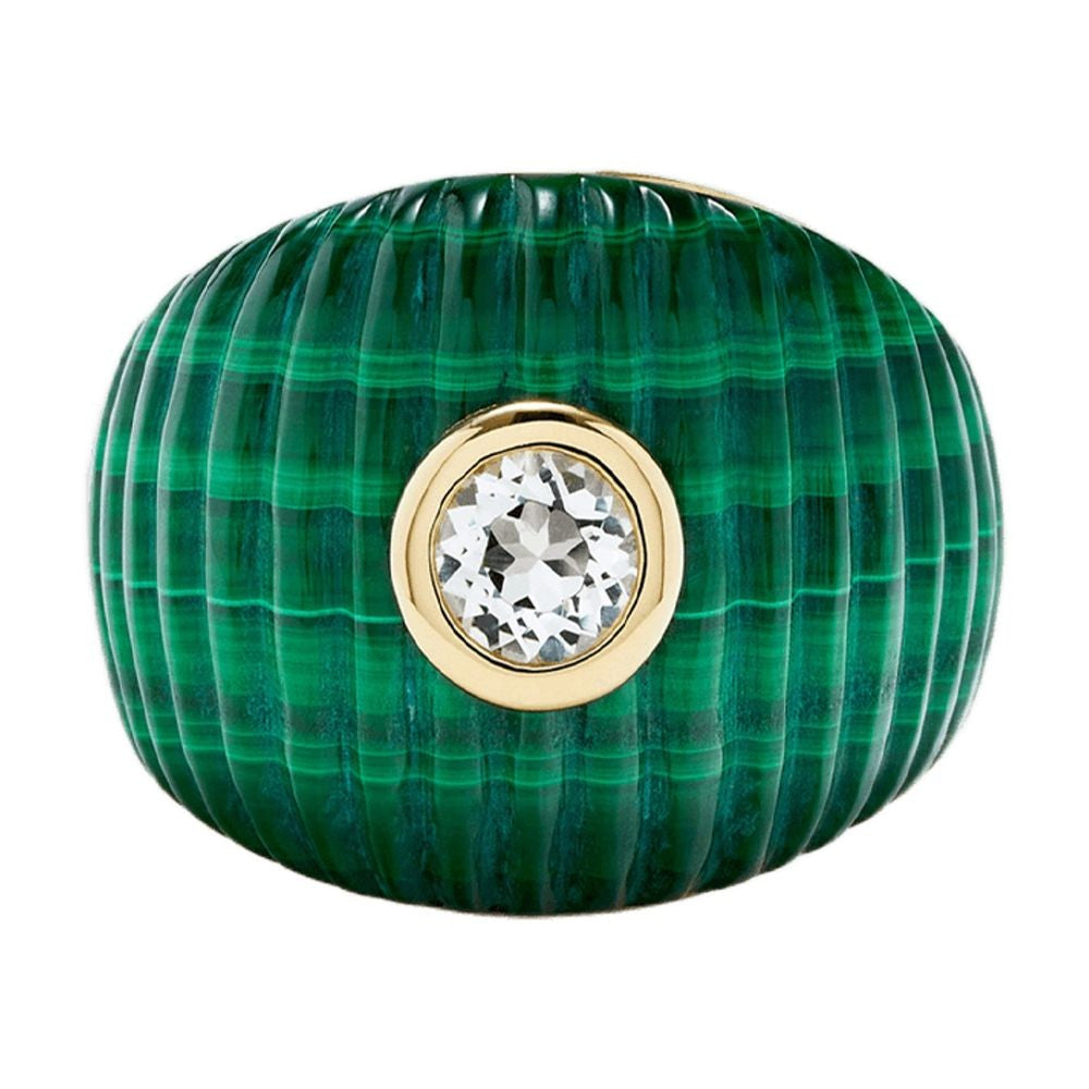 Gaufrette Bico Ob Signet Ring In Yellow Gold