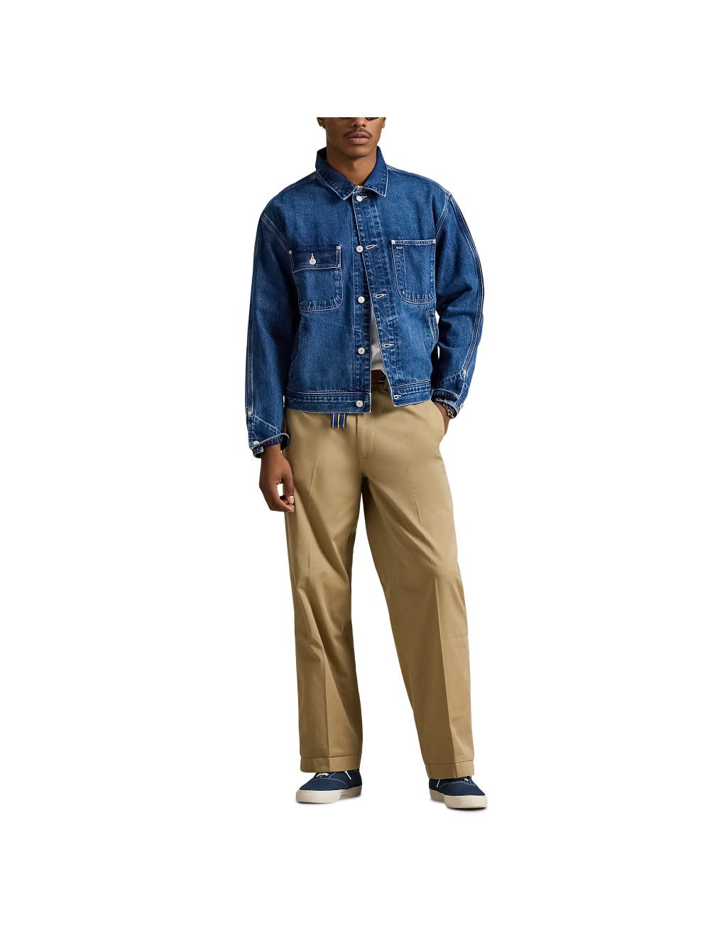 Denim Jacket with Front Metal Button Placket