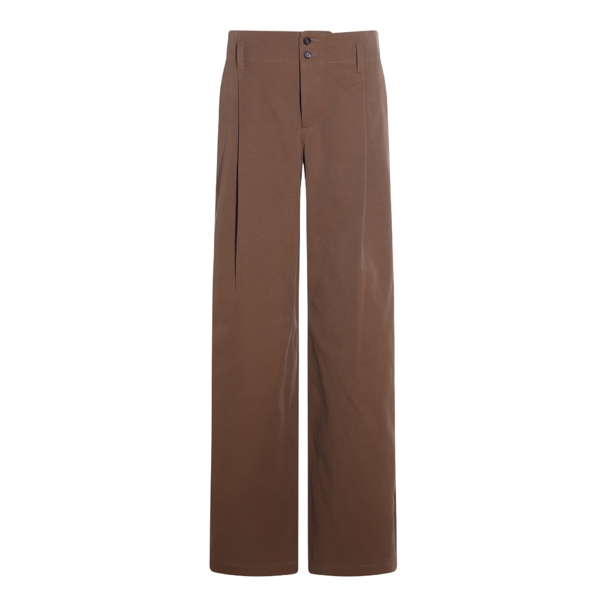 High-Waisted Straight-Leg Trousers with Textured Finish
