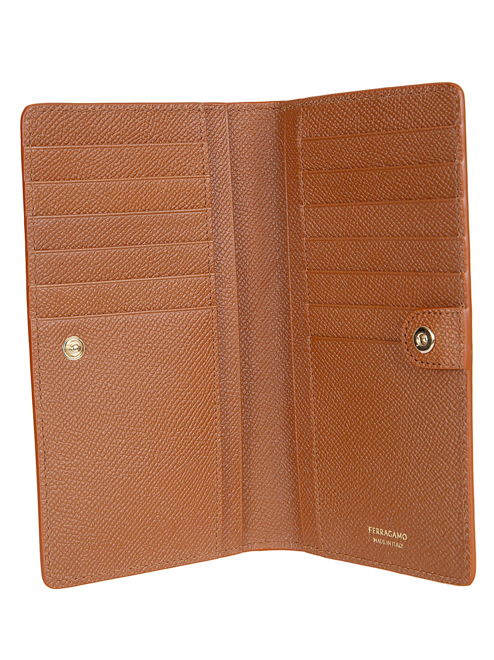 Textured Hammered Calf Leather Wallet with Gold-tone Gancini Buckle