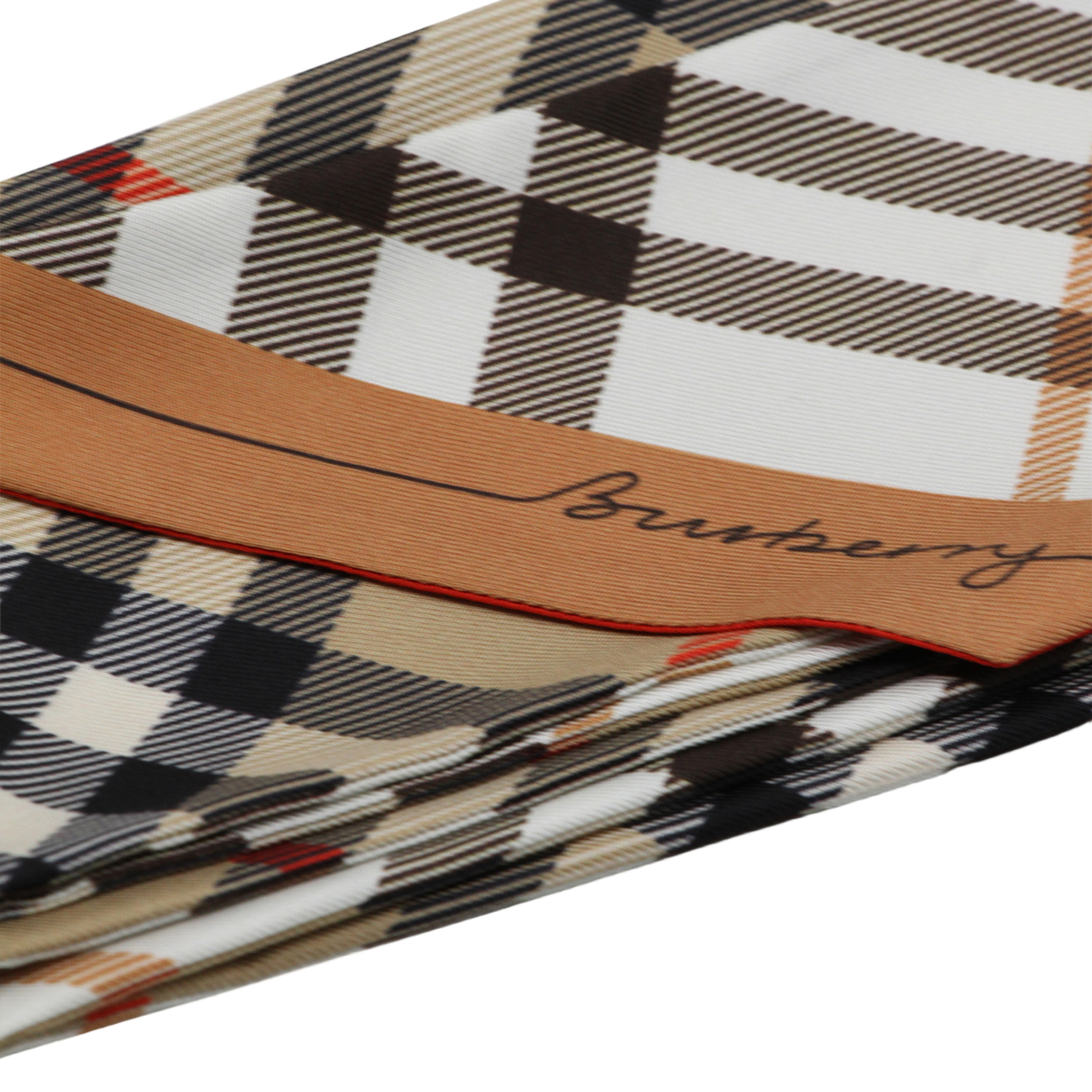 Checkered Pattern Scarf with Distinctive Border