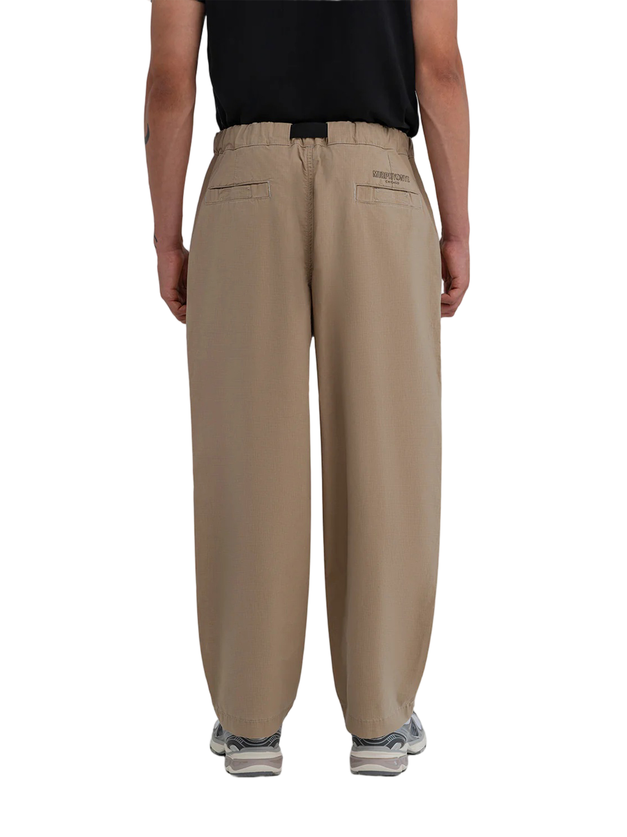 Black Belt Tiller Wide Leg Cotton Pants