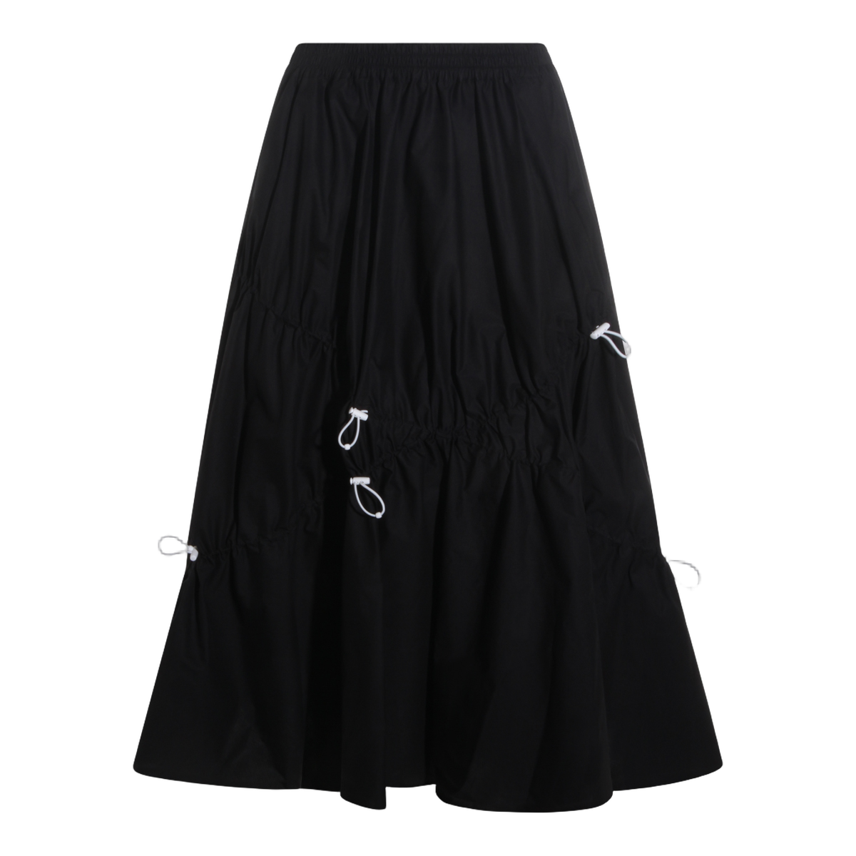 Voluminous Black Midi Skirt