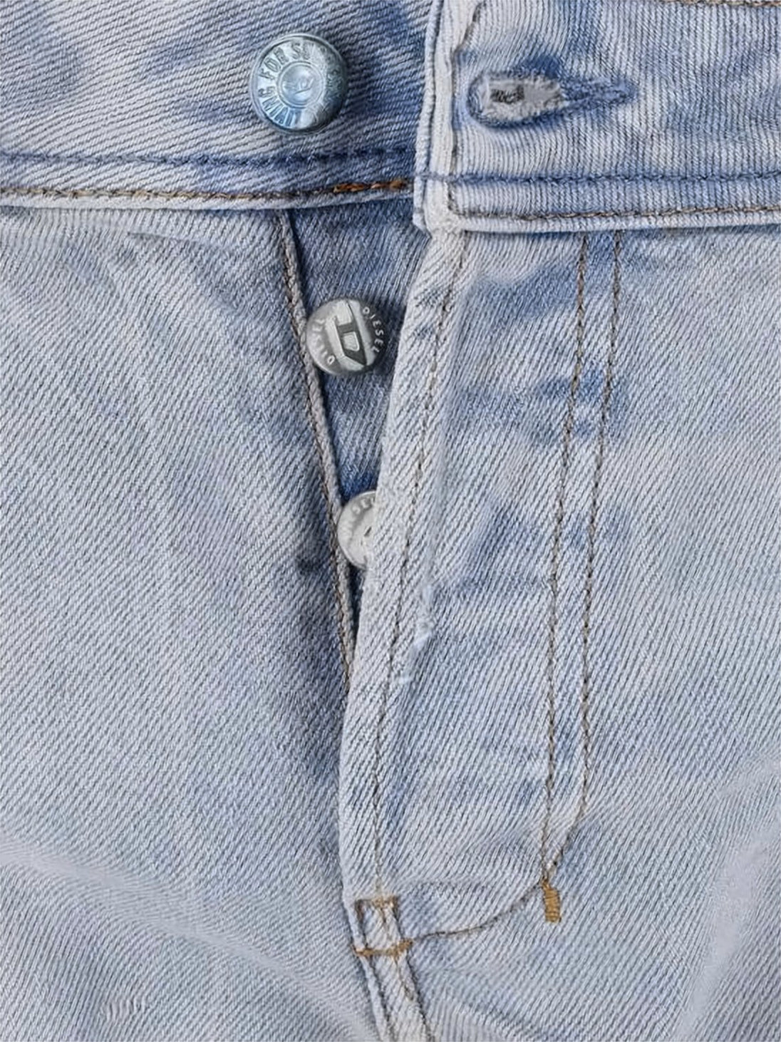 Light-Washed Denim Flared Pants with Raw Hems