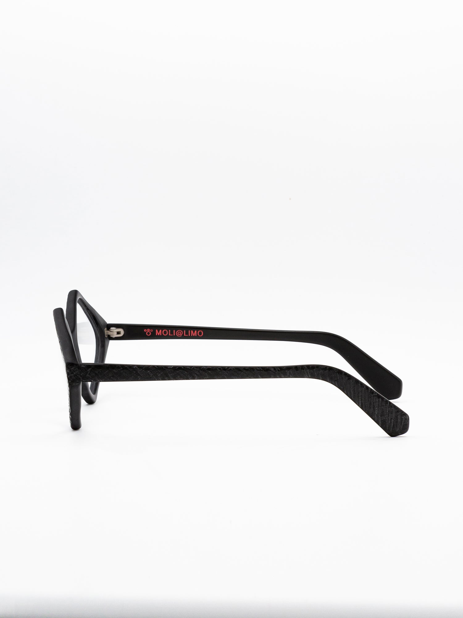 Geometric Black Optical Frames with Textured Finish