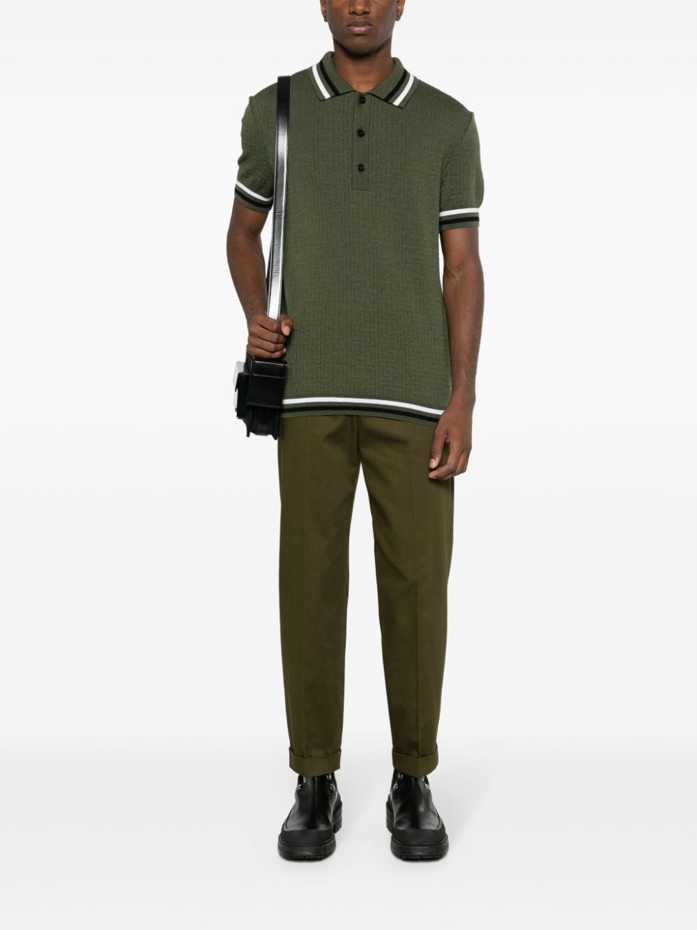 Khaki Tapered Leg Trousers