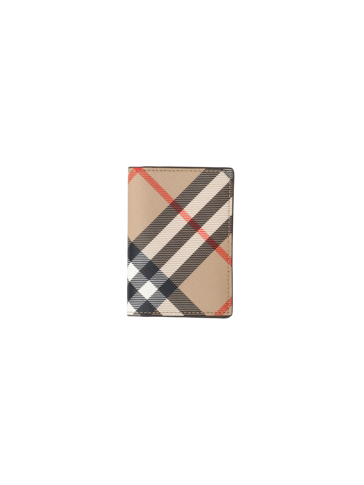Beige Check Pattern Bifold Wallet