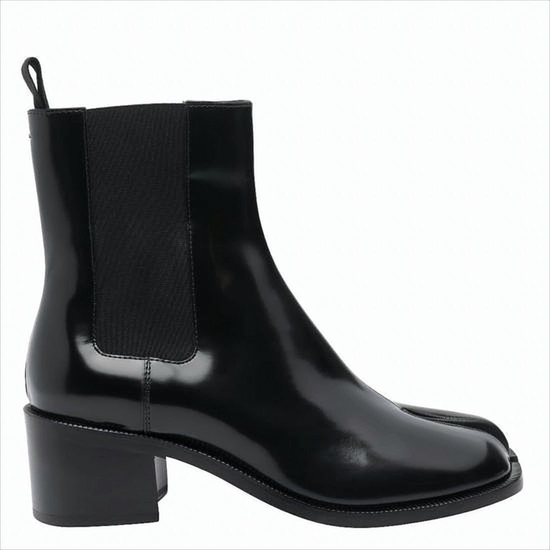 Glossy Black Ankle Boots