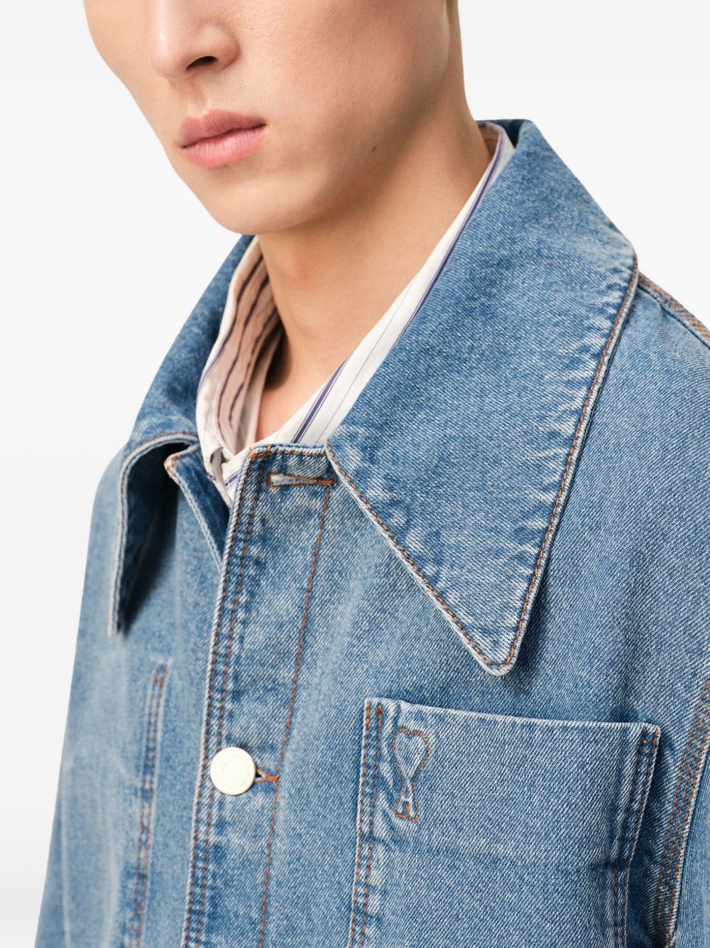 Indigo Blue Denim Shirt with Chest Pocket