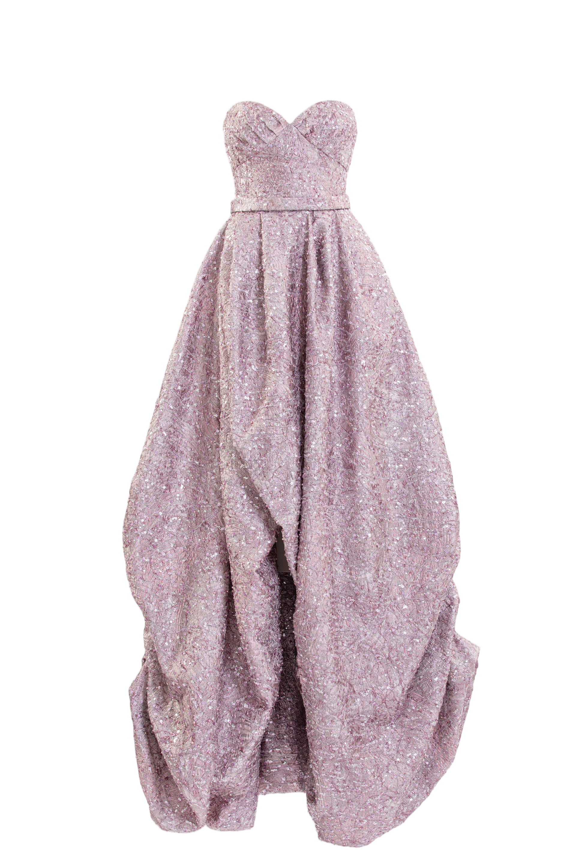 Brocade High-Low Dress