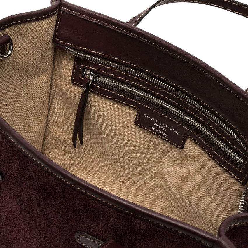 Bordeaux Leather Tote Bag with Structured Design