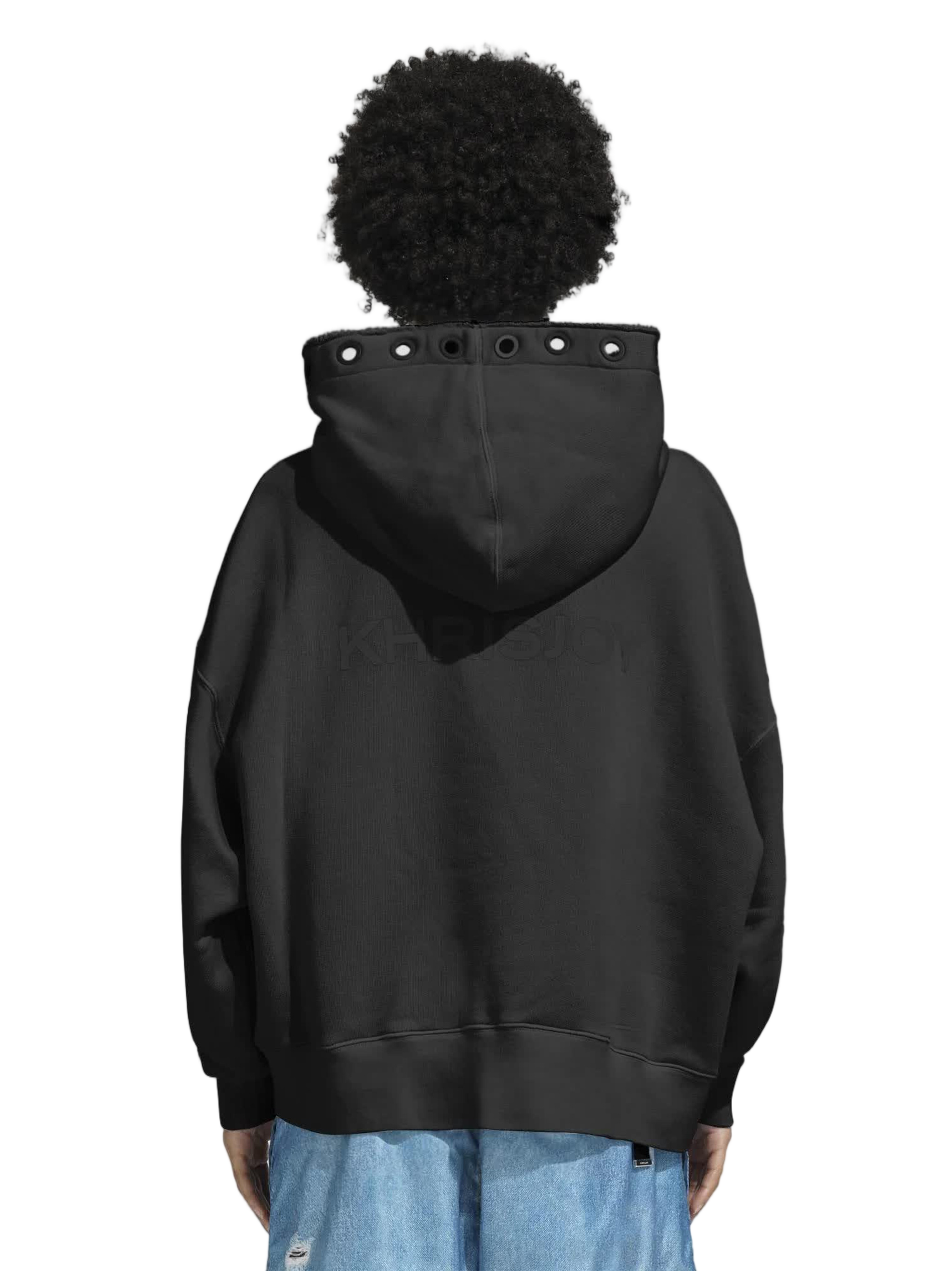 Black Felpa Oversized Dropped Hoodie