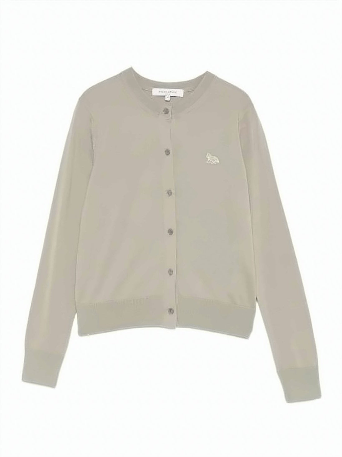 Navy Lightweight Wool Fox Logo Cardigan