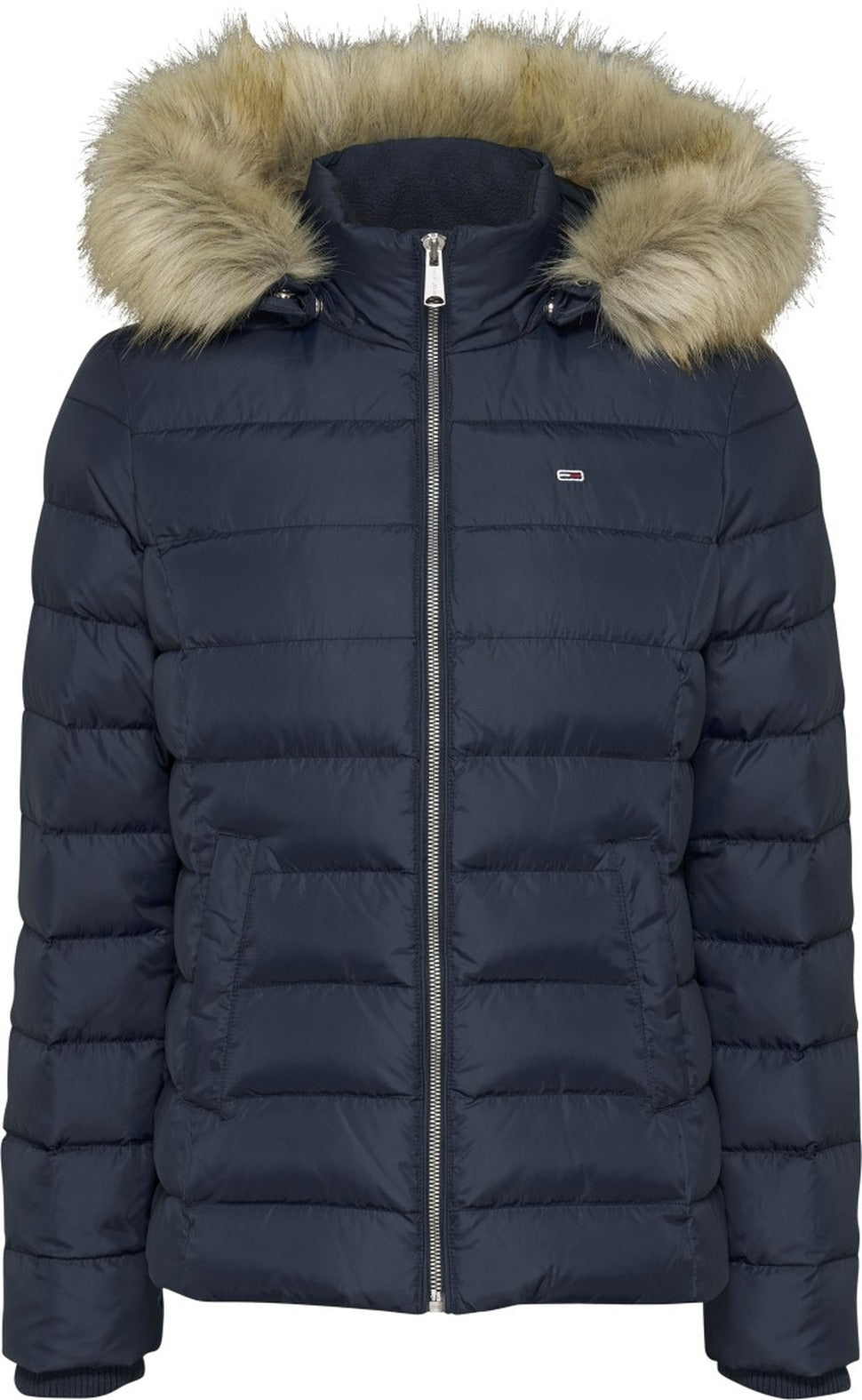 Down Jacket With Removable Hood And Cozy Feather Padding