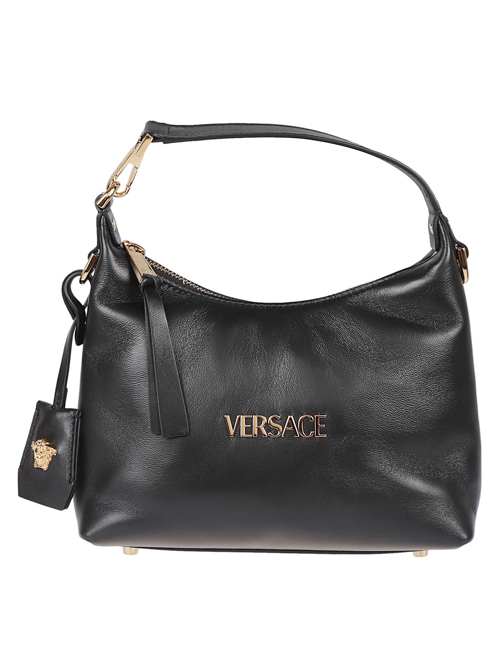 Black Leather Bag With Adjustable Strap