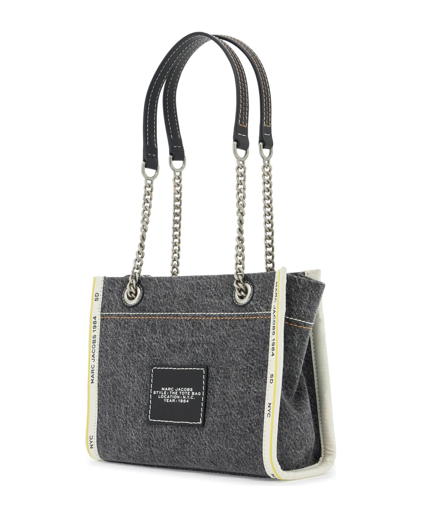Textured Cotton Tote Bag with Bold Print