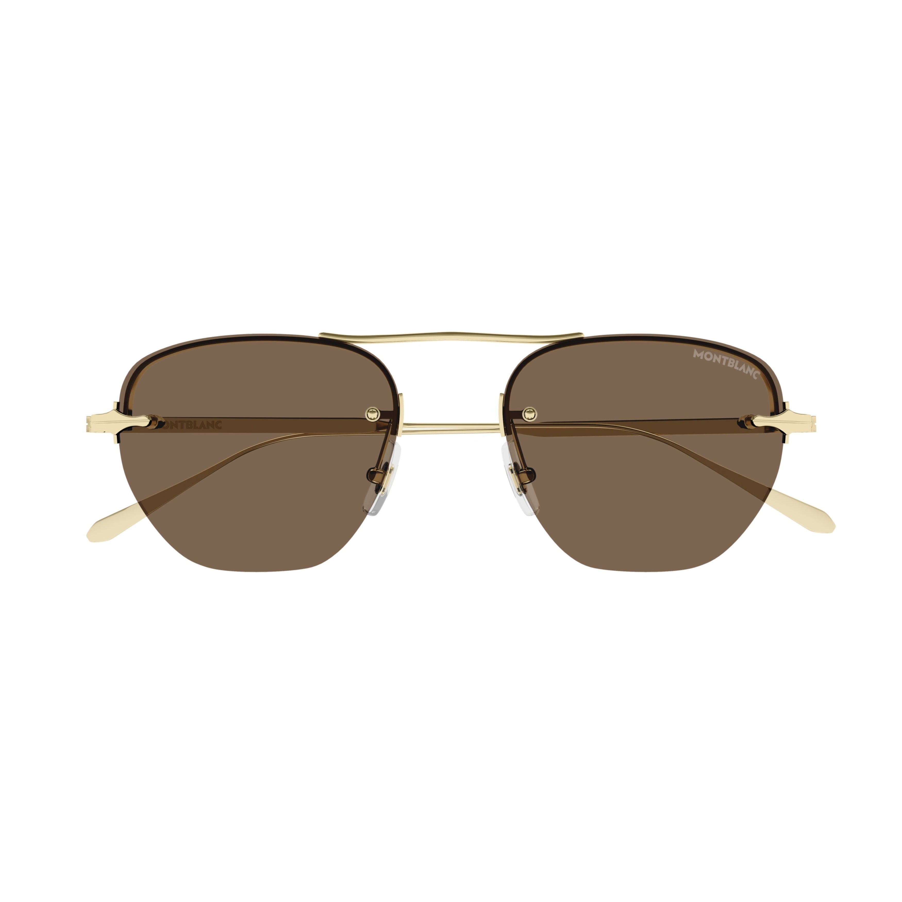 Mb0404s Gold-Finish Metal Sunglasses with Brown Tinted Lenses
