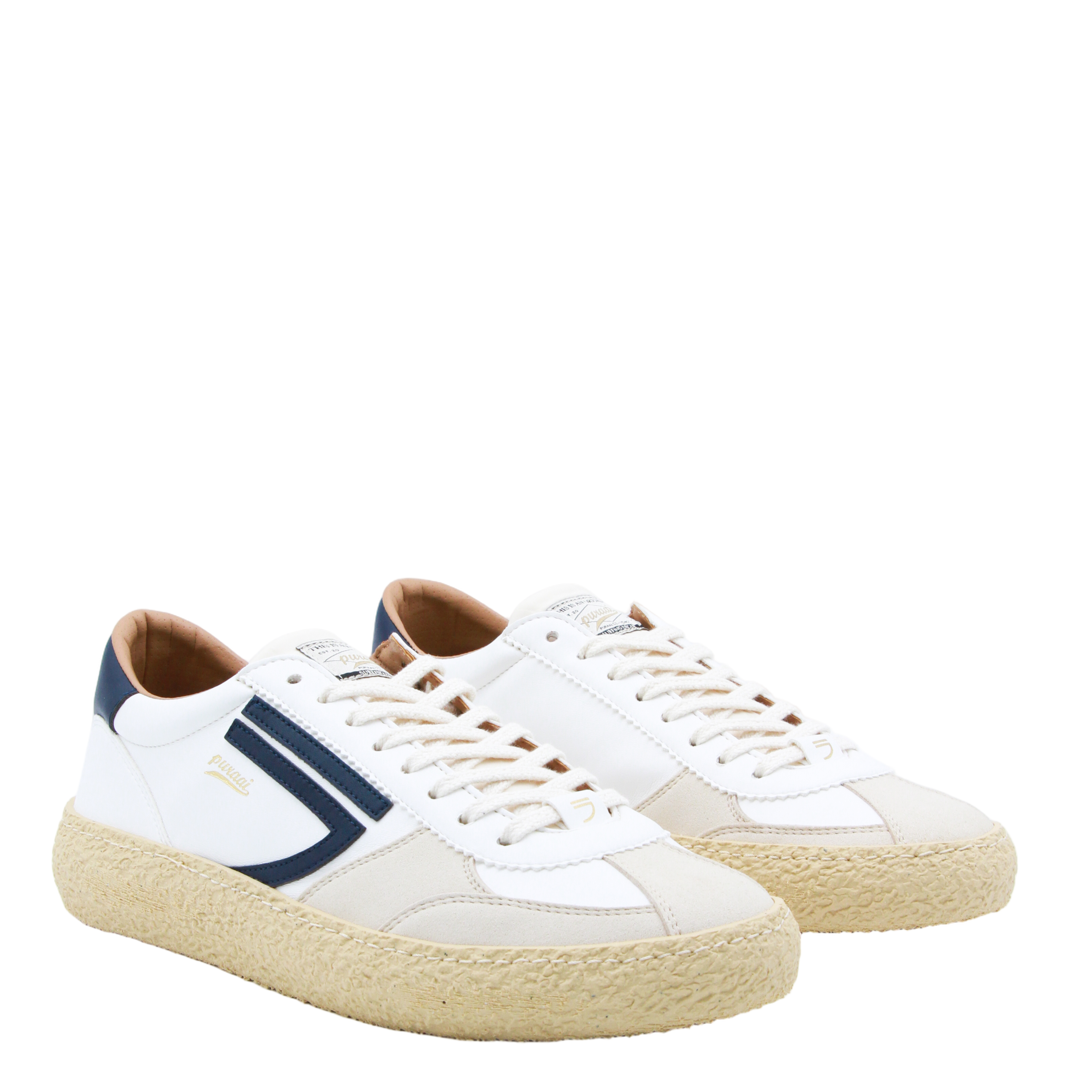 Low-Top Sneakers with Navy Stripe
