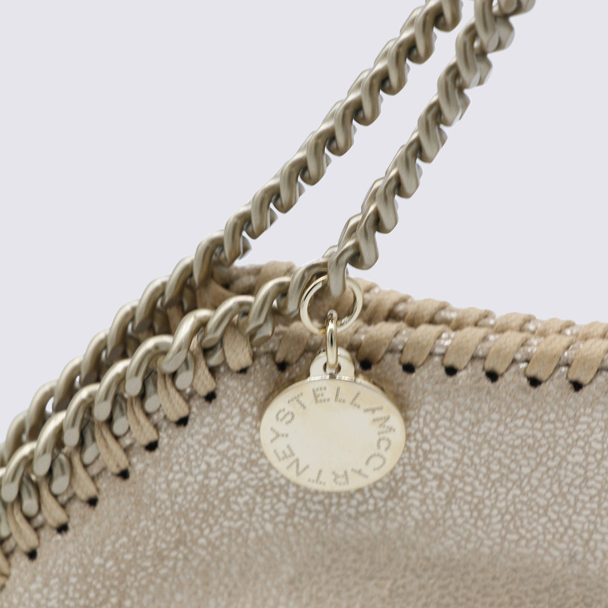 Compact Gold Faux Leather Tote