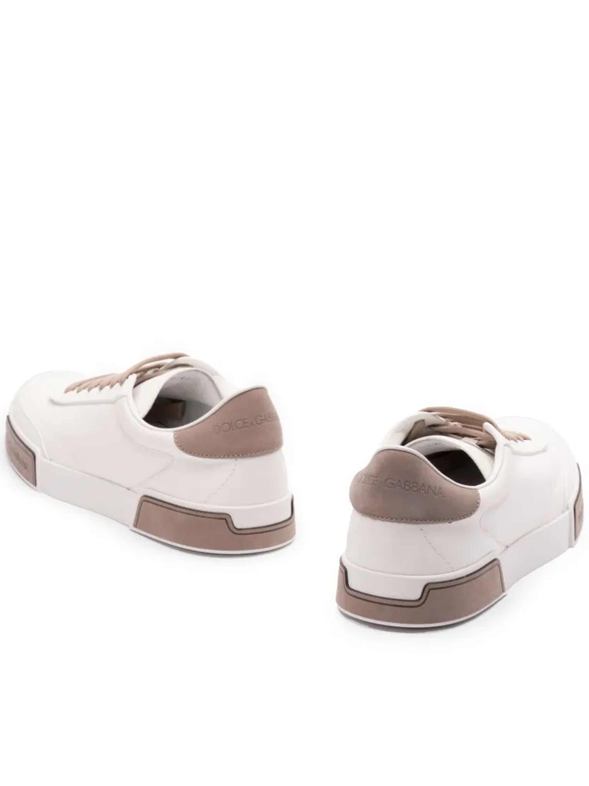 Beige Francesinha Debossed Logo Heel Sneakers