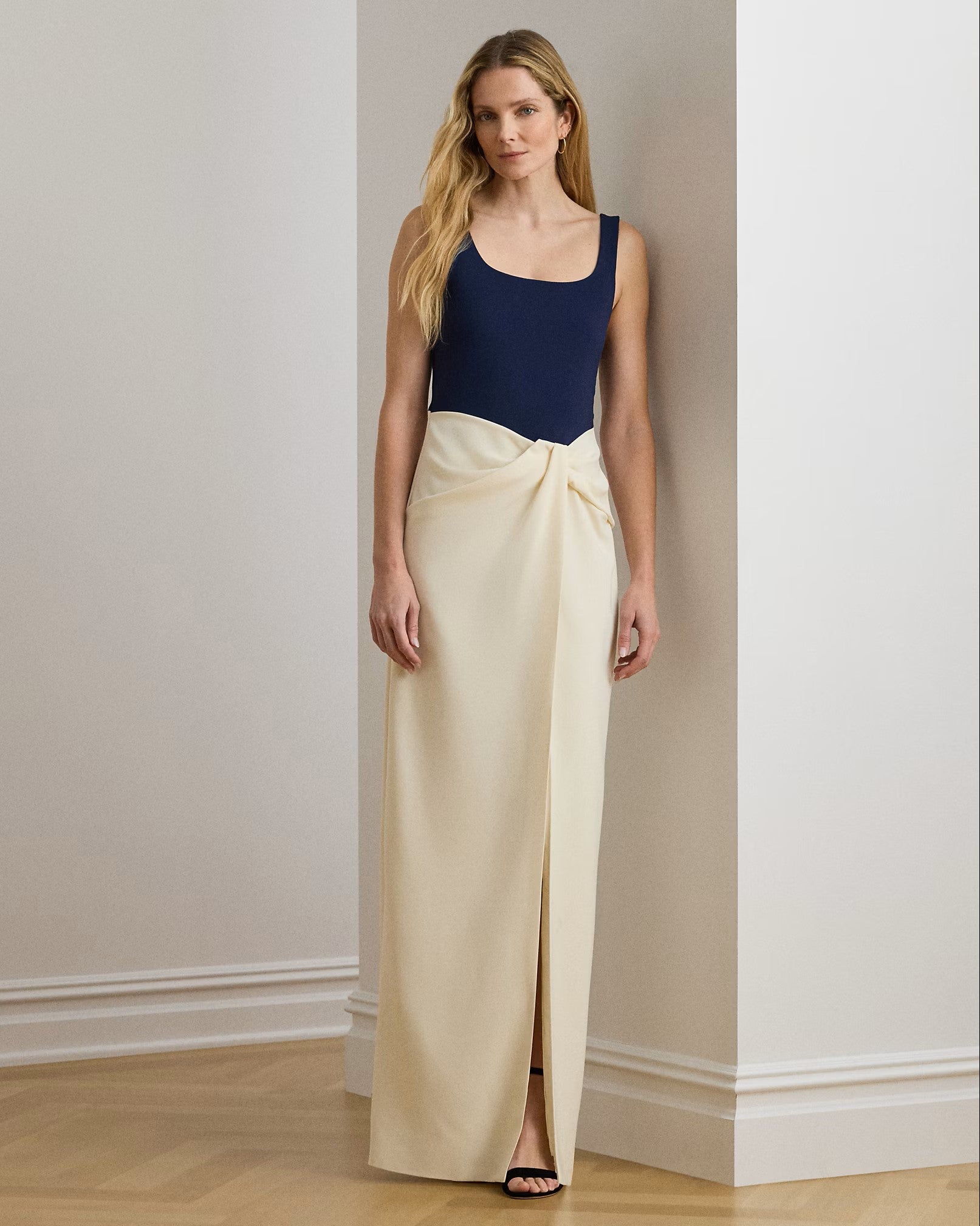Natural Double Crepe Slim Dress