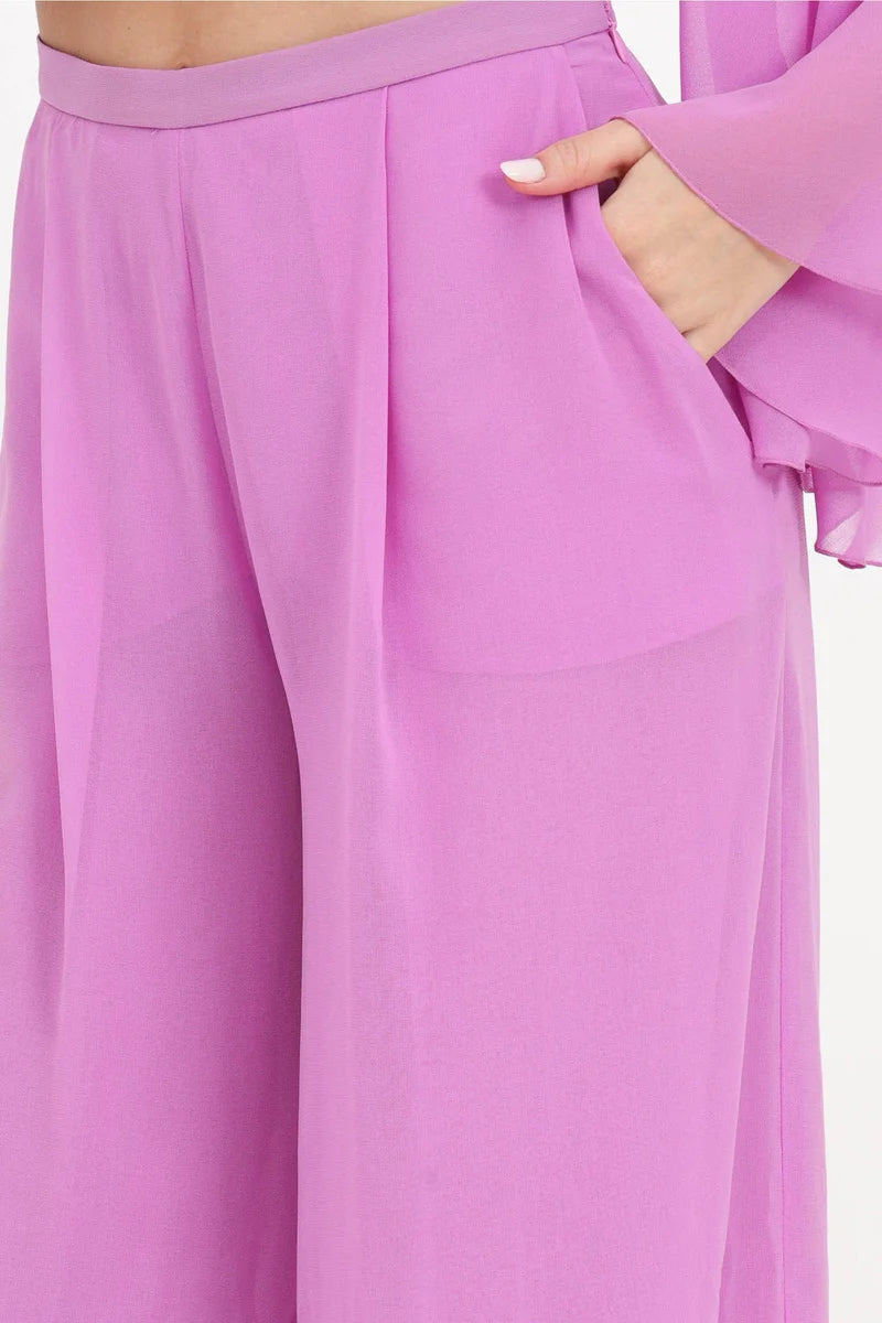 Wide-Leg Trousers with Pleated Front