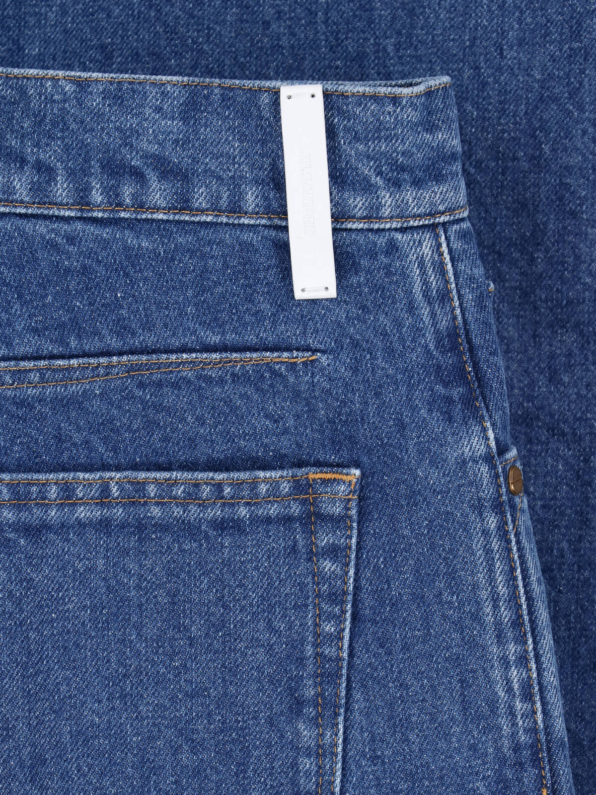 Blue Mid-Rise Straight-Leg Denim Jeans