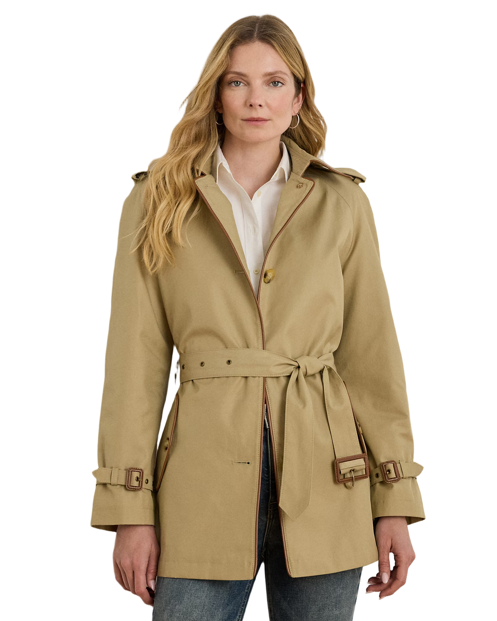 Belted Mid-Length Lined Coat With Elegant Craftsmanship