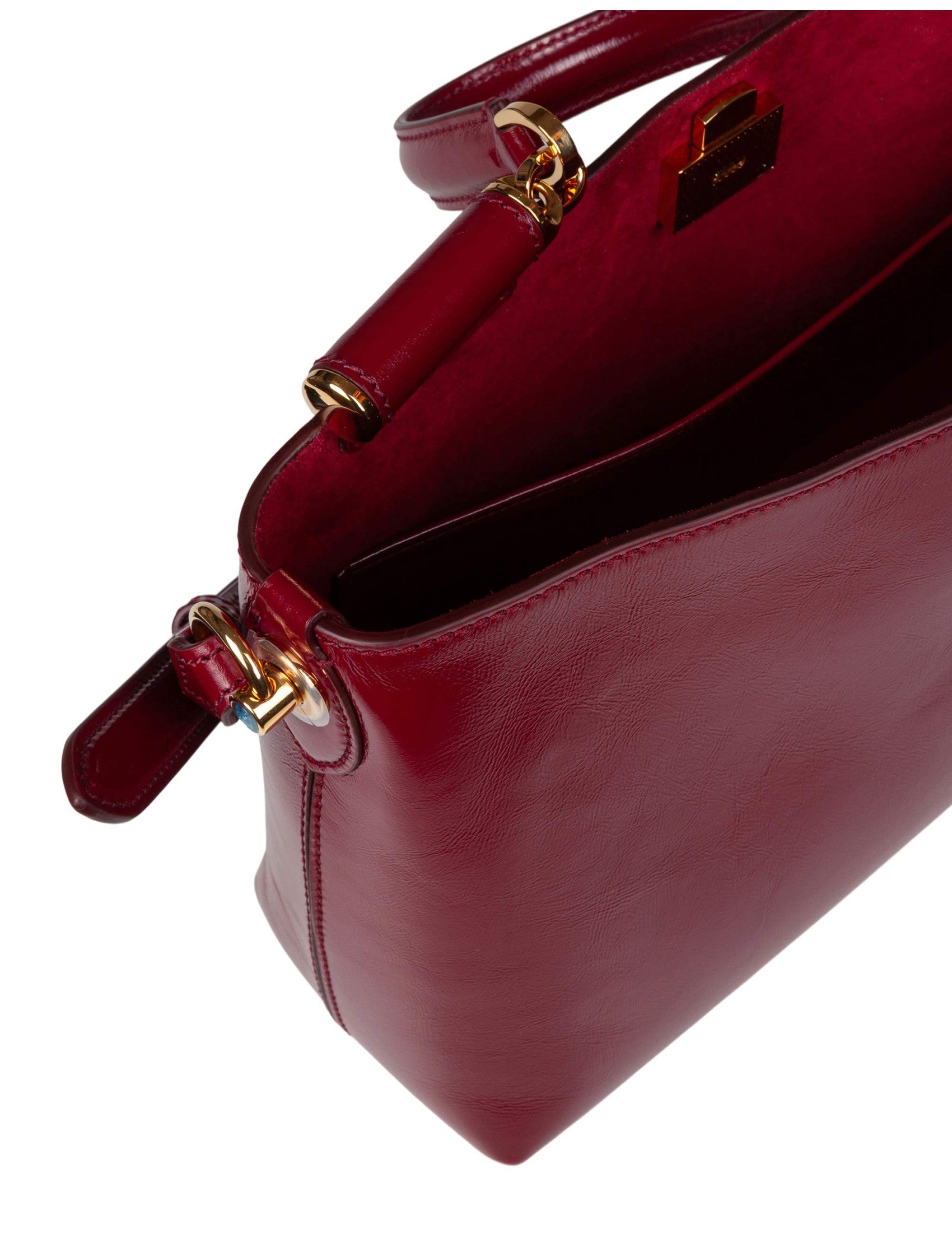 Vittoria Calfskin Handbag, Dark Red