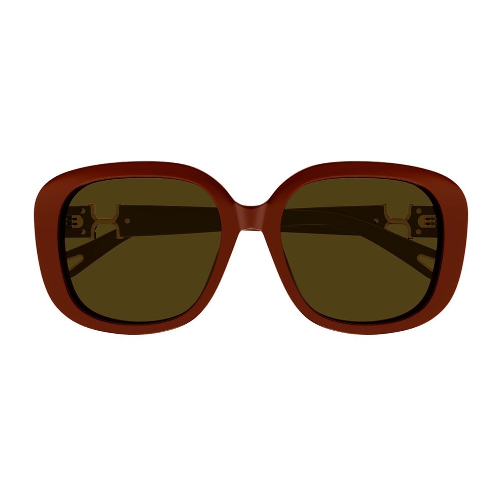 Ch0303Sk Marcie-Linea Chloé Glossy Burgundy Rectangular Sunglasses