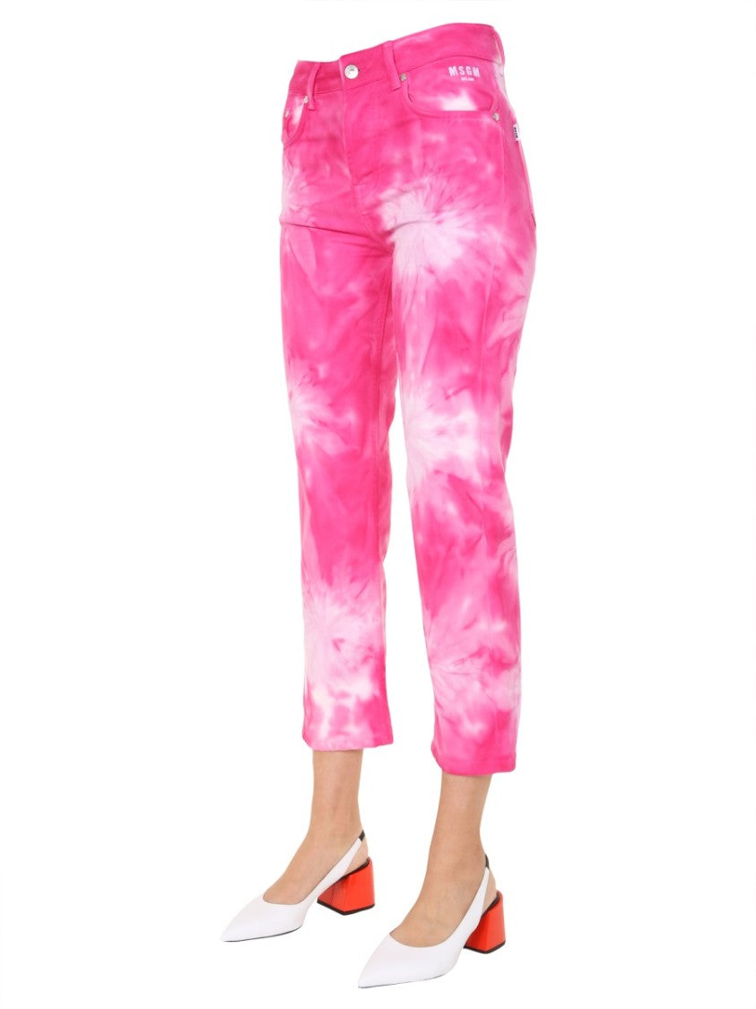 Tie-Dye Cropped Jeans