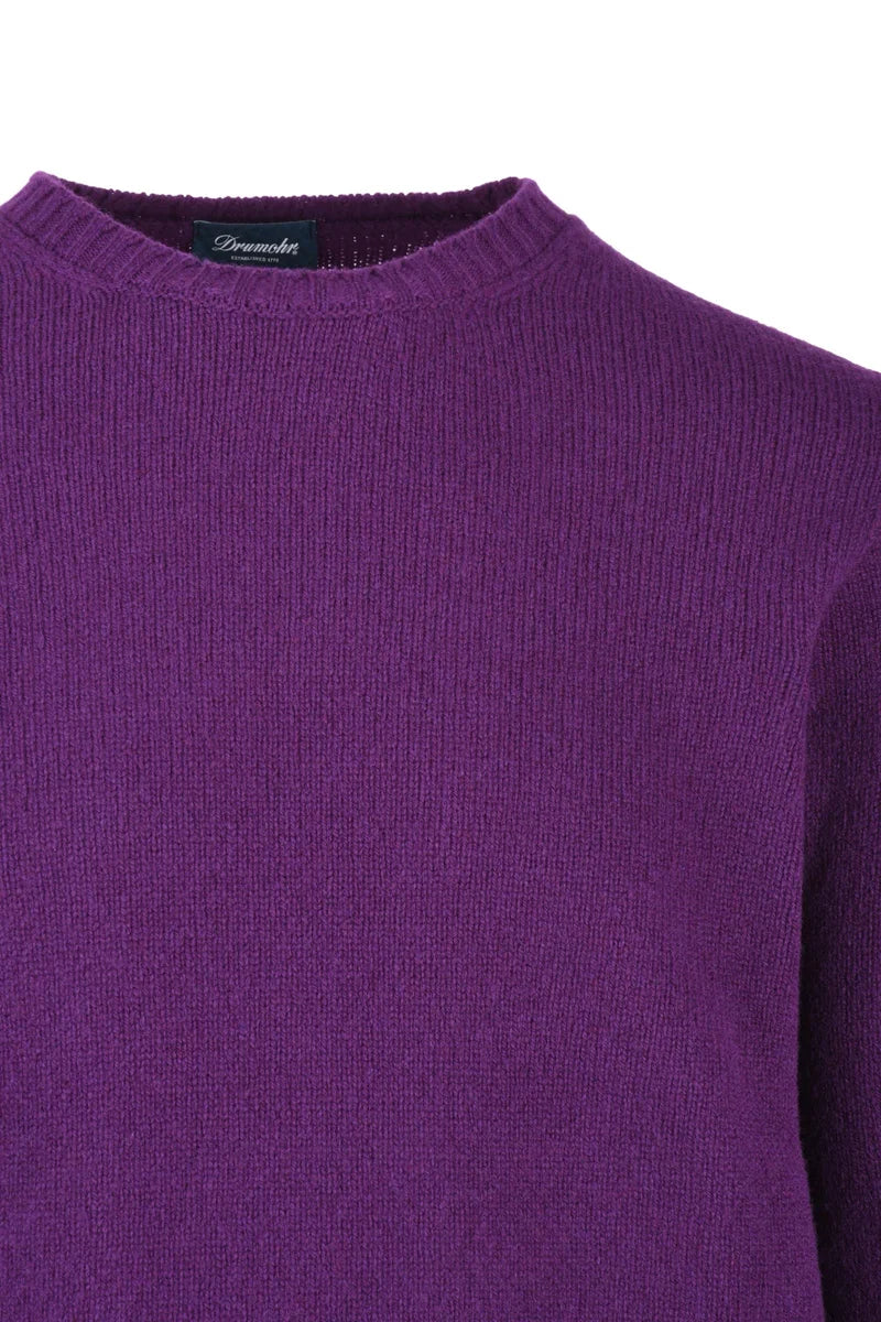 Crew Neck Lambskin Sweater - Purple