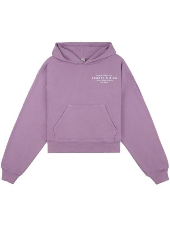 Cropped Hoodie with Relaxed Fit and Logo Detail
