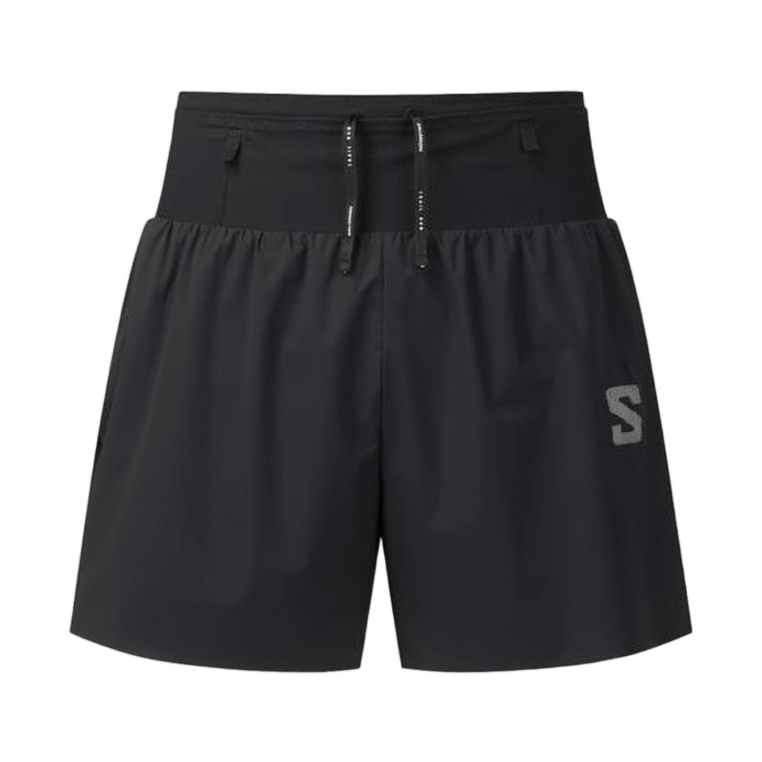 High-Waisted Black Shorts with Adjustable Drawstring